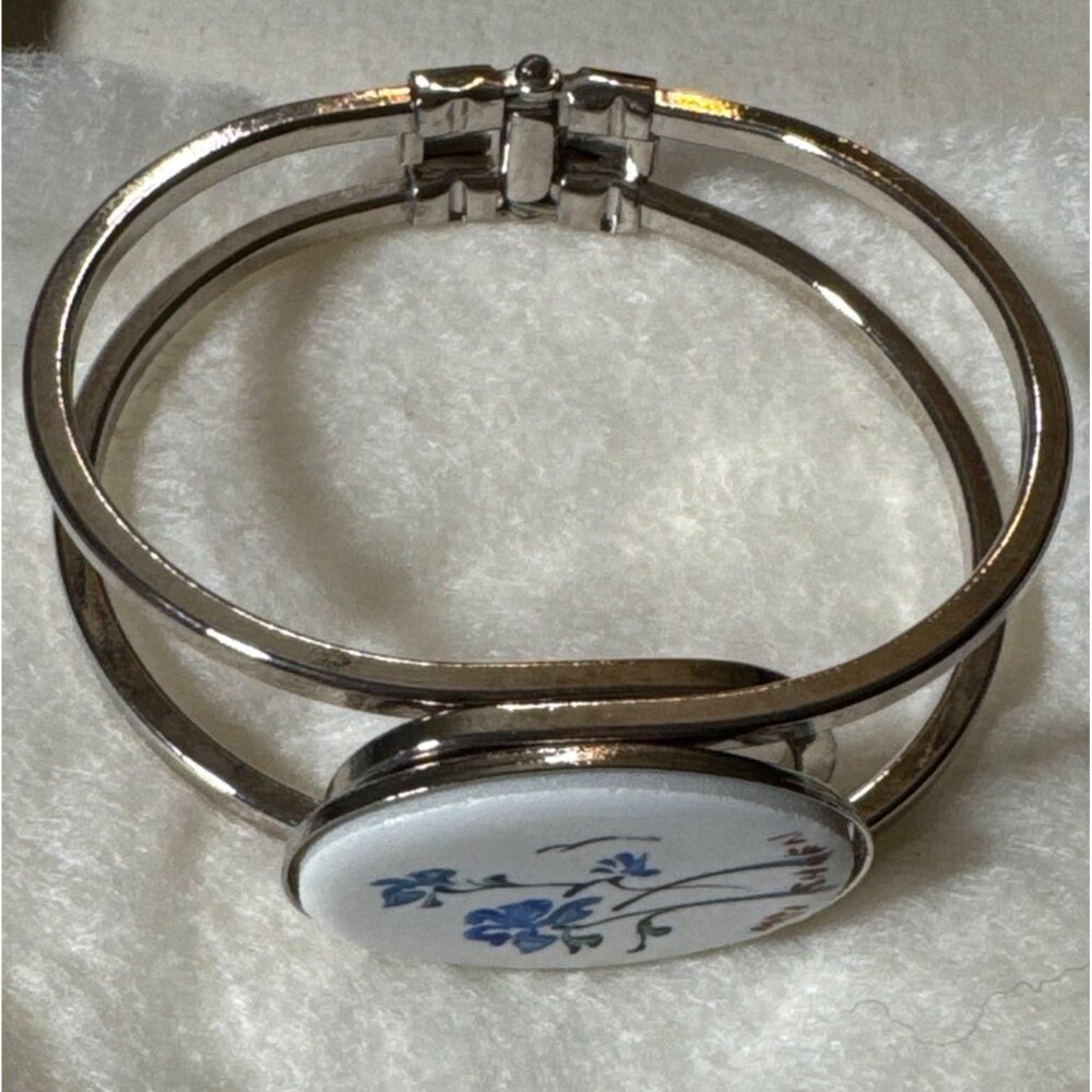 Hand Painted Mei Shuen China Jewelry Spring Hinge Bracelet Gatlinburg Tennessee - Picture 4 of 7